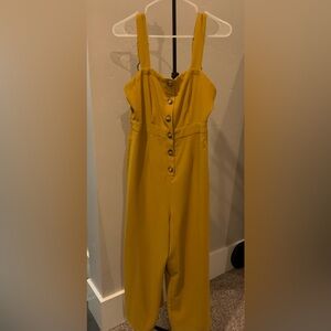 Elegant Mustard Button-Down Jumpsuit